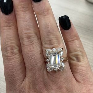 Exquisite 4-Carat Art Deco Moissanite Diamond Ring